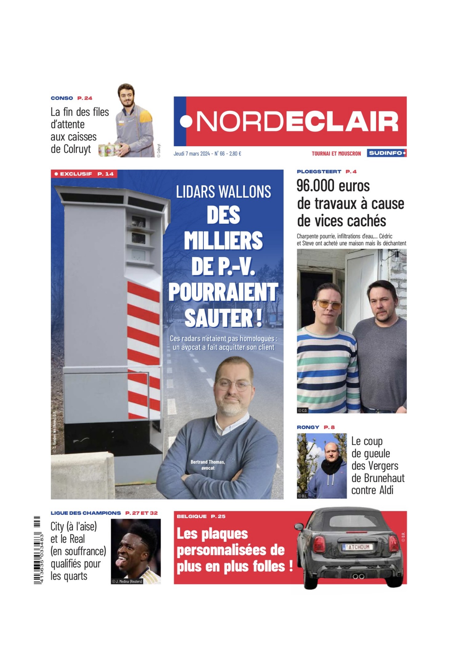 Page 1 sur 2 — première page de l’article Nord Éclair